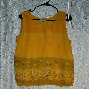 Elegant Yellow Sleeveless Blouse